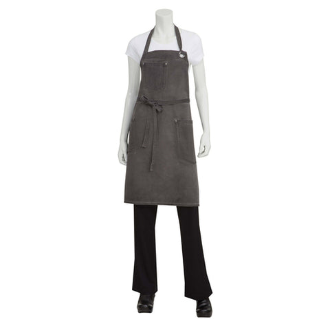 ABAQ054PEW0 Chef Works 34"L x 30"W Dorset Bib Apron-CHEF WORKS