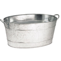 HBT1914 TableCraft Products 5.5 Gal Galvanized Oval Beverage Tub, Galvanized Steel, 19 x 14 x 9"-Tablecraft Products