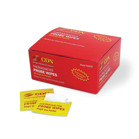 CDN PW200 Thermometer Probe Wipes - 200 Single Use Packets