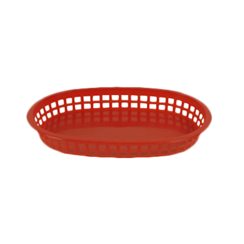Thunder Group PLBK1034R Red Oblong Polypropylene Fast Food Basket 10-3/4"
