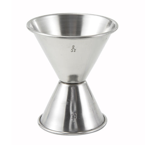 Winco J-5 Double Jigger, 1 oz & 2 oz, Stainless Steel