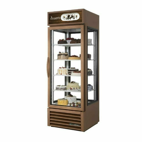 G4SM-23-LD True Specialty Merchandiser, reach-in, one-section, 23 cu. ft., (4) shelves, bronze powder coat finish exterior