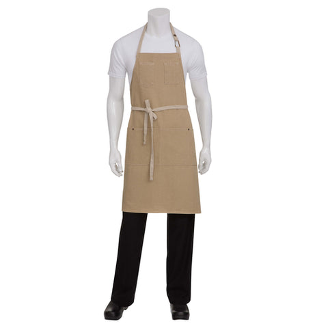 Chef Works ABCD056NAT0 Austin Bib Apron - Natural Denim