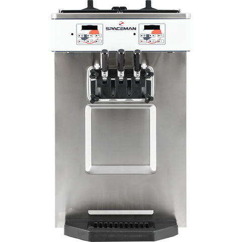 6235A-C Spaceman USA  Soft Serve Machine, Countertop, Air-Cooled Self-Contained, (2) Flavors & (1) Twist, Air Pump Pressurized System