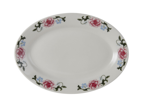 LRH-1259 Tuxton China Platter, 12-5/8" x 8-3/4\" oval