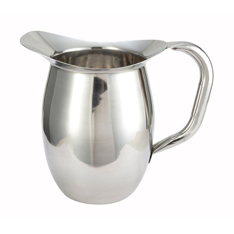 Winco WPB-2 2 Qt. Stainless Steel Bell Pitcher with Mirror Finish