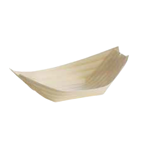 TableCraft Products BAMDB5 Medium Disposable Poplar Wood Serving Boat, 3 oz, Pack of 50