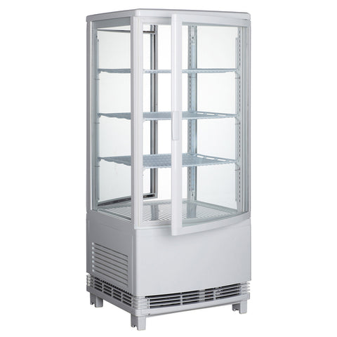 Winco CRD-1 Countertop Refrigerated Beverage Display, White, 110-120V, 230W, Dual Curved Doors