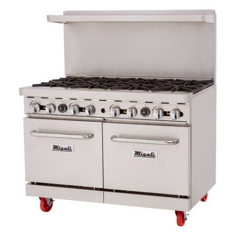 C-RO8-NG Migali 48" 8-Burner Range w/ (2) Ovens - NG-Migali Industries