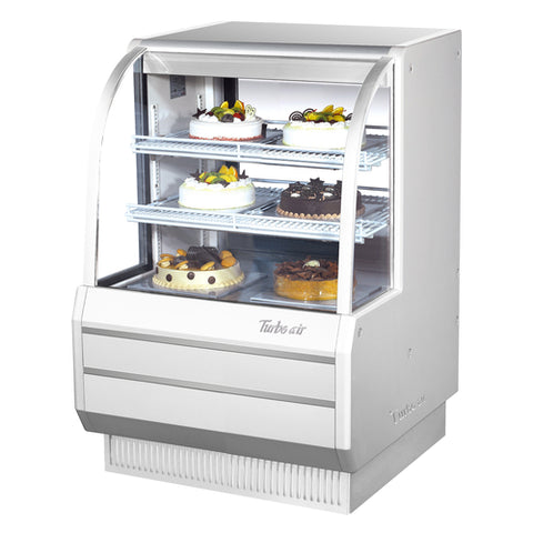 Turbo Air TCGB-36-W(B)-N Refrigerated Curved Glass Bakery Display Case