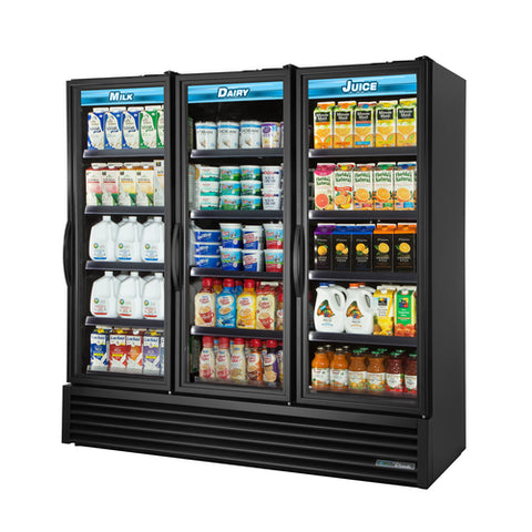 True Manufacturing FLM-81~TSL01 Three-Section Full Length Swing Door Refrigerated Merchandiser, 69 Cu. Ft.