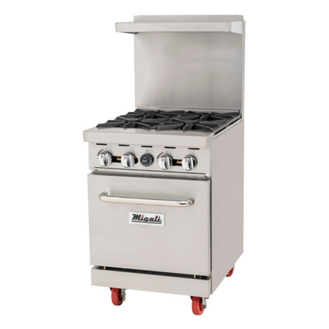 C-RO4-NG Migali 24" 4-Burner Range w/ (1) Oven - NG