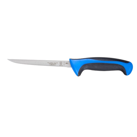 Mercer Culinary M22206BL Millennia Colors 6" Semi-Flexible Narrow Boning Knife with Blue Handle