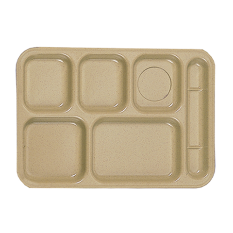 ML802S Thunder Group 14 1/2" X 10" RIGHT HAND 6 COMPARTMENT TRAY, SAND-Thunder Group