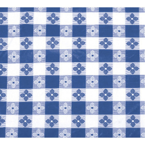 Winco TBCO-90B Blue Checkered Rectangular Tablecloth, 52" x 90"