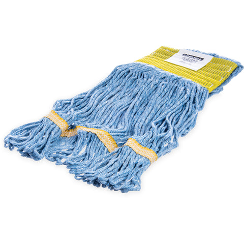 CFS Brands Flo-Pac 369442B14 Small Looped-End Wet Mop Head, Blue with Yellow Band