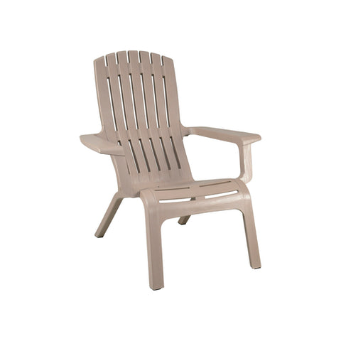 Grosfillex US444181 Westport Taupe Resin Stackable Outdoor Adirondack Chair
