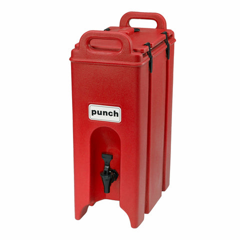 Cambro 500LCD158 Camtainer 4.75 Gallon Hot Red Insulated Beverage Dispenser