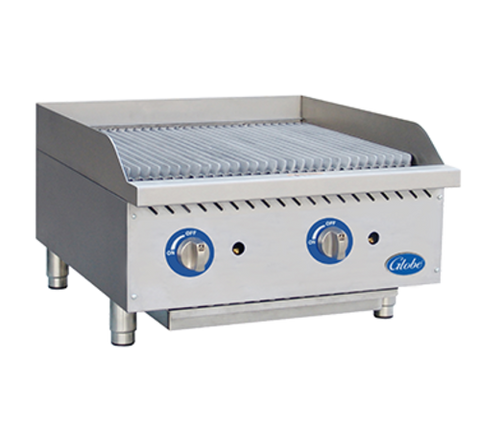 Globe GCB24G-SR 24 Inch Countertop Radiant Gas Charbroiler