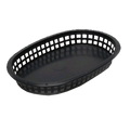 1076BK Tablecraft 0 5/8" x 7" x 1 1/2" Black Oval Chicago Platter Basket-Tablecraft Products