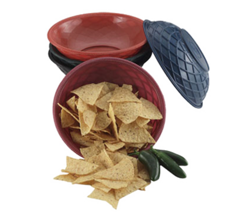H.S., INC. HS1018-J 9" Round Weave Polyethylene Serving Basket, Jalapeño