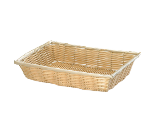 TableCraft Products 1188W Handwoven Rectangular Polypropylene Basket, Natural, 14 x 10 x 3 in