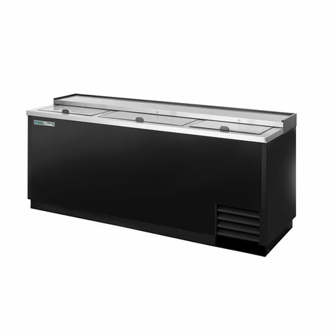 TD-80-30-HC True 80" 3-Section Flat Top Bottle Cooler w/ 30 Cs. 12 Oz. Bottle Capacity & Lock Lid