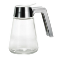 1271 Tablecraft 12 Oz. Modern Glass Tapered Syrup Dispenser w/ Chrome Plated ABS Top-Tablecraft Products