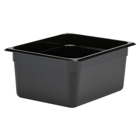 Cambro 26CW110 Camwear 1/2 Size Black Polycarbonate Food Pan, 6" Deep