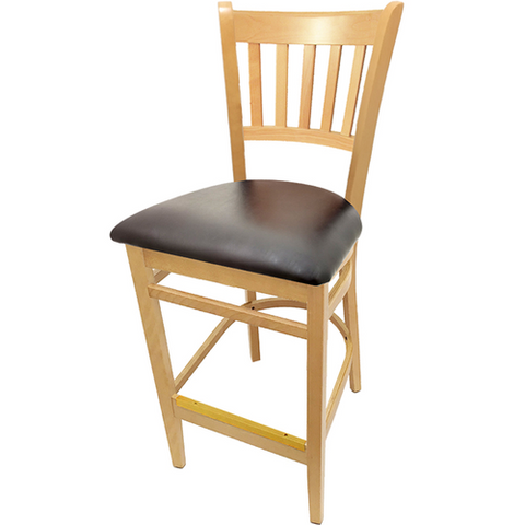 Wb102Wa Oak Street Bar Stool, Vertical Back