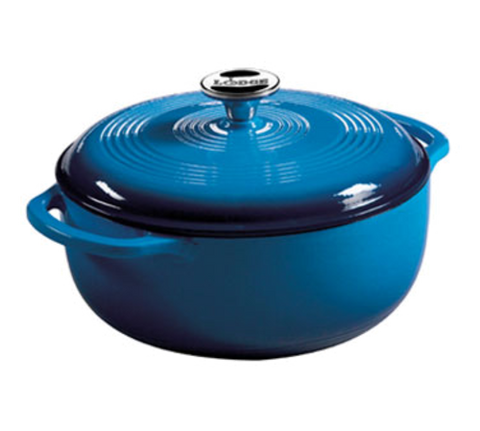 Lodge EC4D33 4.5 Quart Blue Enameled Cast Iron Dutch Oven