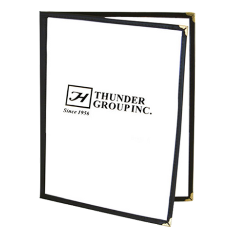 PLMENU-2BL Thunder Group 8-1/2" x 11" Blue 2 Pocket Menu Cover-Thunder Group