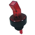 313-03 Spill Stop Red Plastic Liquor Pourer w/ Black Collar-SPILL-STOP