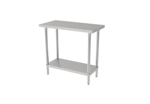 GSW USA WT-P1848 Premium Stainless Steel Work Table with Undershelf, 48"W x 18"D x 35"H