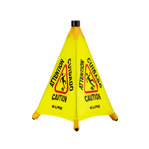 Alpine Industries ALP498-20 Safety Hanging Closed for Cleaning Sign, Bilingual, Yellow