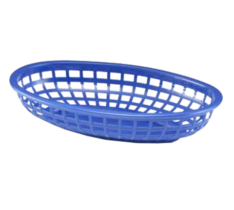 Tablecraft Products 1074BL Blue Oval Classic Plastic Serving Basket