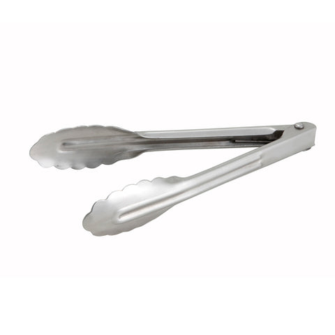 Winco UT-7 7" Heavyweight Stainless Steel Utility Tongs