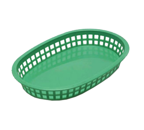 1076G Tablecraft 10-5/8" x 7" x 1-1/2" Green Chicago Platter Basket-Tablecraft Products