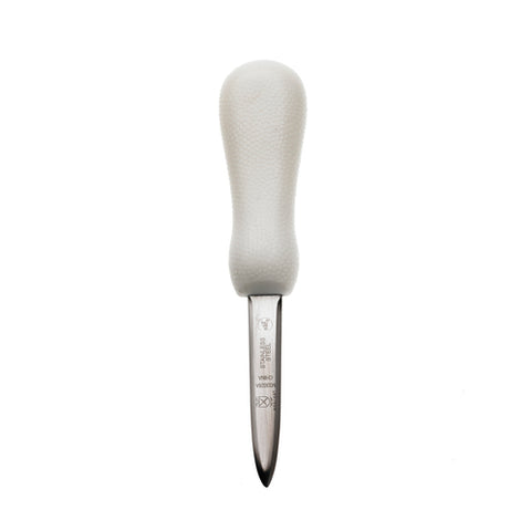 Mercer Culinary M33028A 3" Boston Style Oyster Knife with White Textured Poly Handle