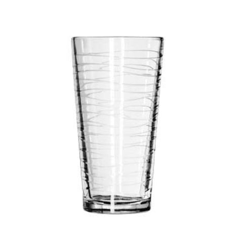 Libbey 15646 Casual Waves Cooler Glass, 20 oz, DuraTuff, Clear