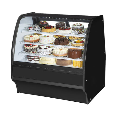 True Manufacturing TGM-R-48-SC/SC-B-W 48" Full Service Curved Glass Bakery Display Merchandiser Refrigerator