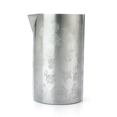 Mercer Culinary M37079 Double Wall Mixing Tin, 21 oz. Tiki Design