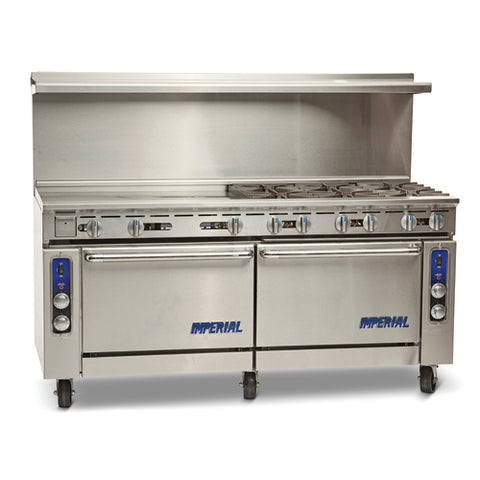 Imperial IR-6-G36-CC 72 in Gas Restaurant Range with 6 Open Burners, 36 in Griddle, and 2 Convection Ovens
