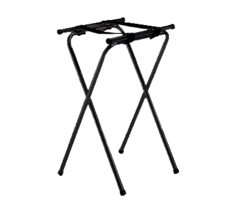 TableCraft 24BK Black Double Bar Powder Coated Metal Tray Stand