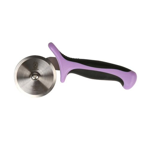 Mercer Culinary M18602PU Millennia 2 3/4" High-Carbon Steel Pizza Cutter with Purple Allergen-Free Handle
