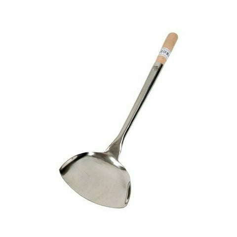 Town 33973 Machine Made Wok Shovel - Small #3, 3-1/2" x 4" with 16-1/2" Wood Handle