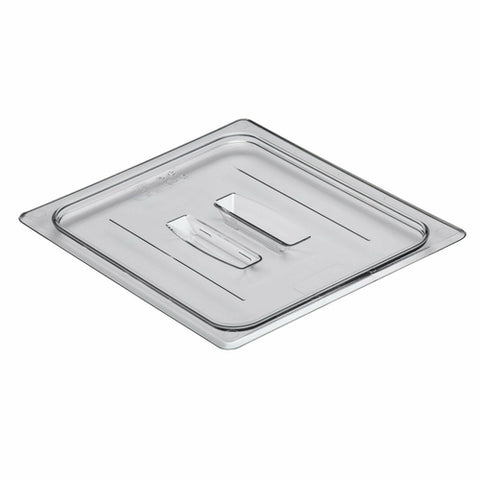 Cambro 20CWCH135 1/2 Size Clear Camwear Polycarbonate Handled Food Pan Cover