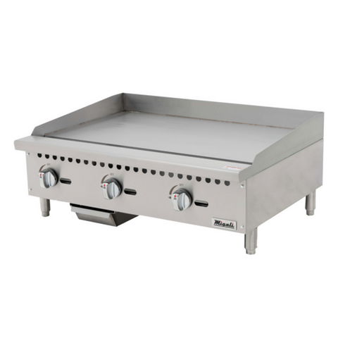Migali Industries C-G36 36 Inch Manual Gas Countertop Griddle, 90,000 BTU