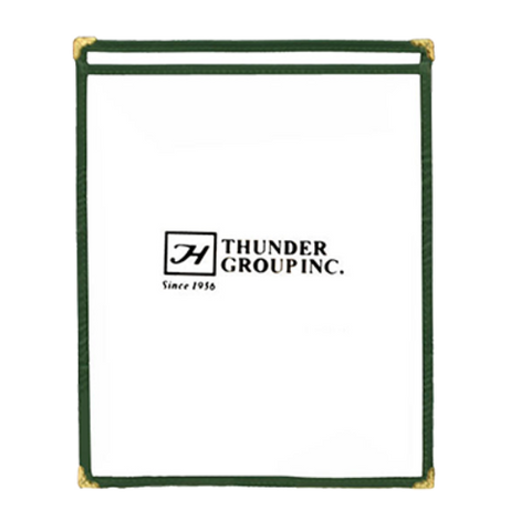 PLMENU-1GR Thunder Group 8-1/2" x 11" Green 1 Pocket Menu Cover-Thunder Group