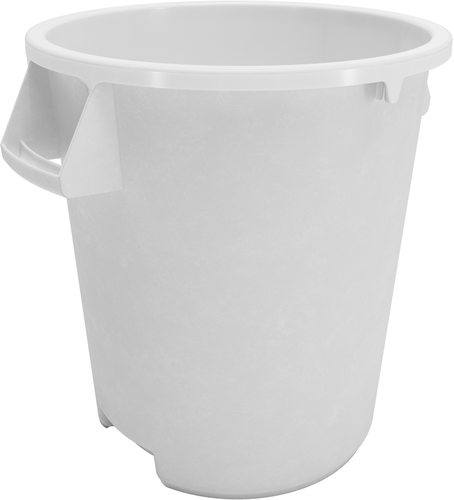 84101002 Carlisle Trash Can, 10 Gallon, Round, White-CFS Brands